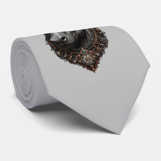 Cravate "Le géant piloté par les engrenages : l'hippo à va (Roulé)