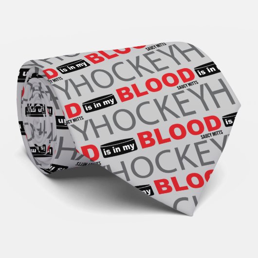 Cravate Le hockey est dans mon sang (Roulé)