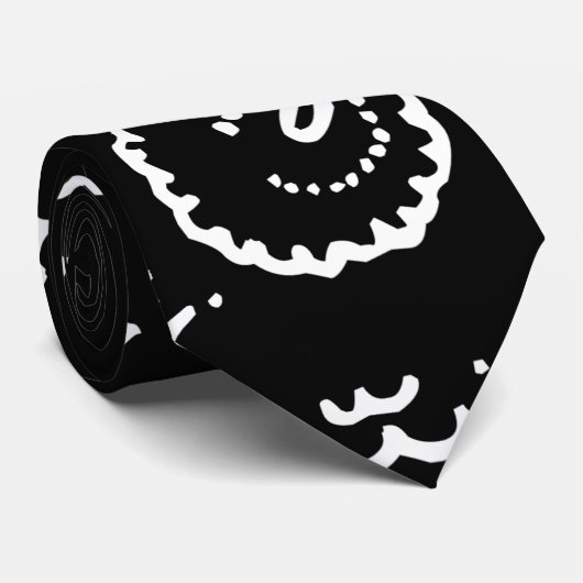 Cravate Le joli Funny Snowball fait face au noir blanc (Roulé)