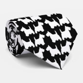 Cravate Le jumeau blanc de chien de Scottie silhouette le (Roulé)