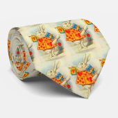 Cravate Le lapin blanc polychrome (Roulé)