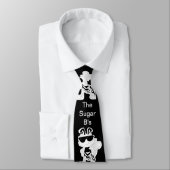 Cravate Le logo de noir, de B et de W du sucre le b (Attaché)