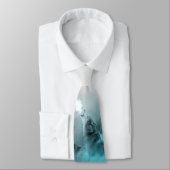 Cravate Le loup pleure dans le bleu d'hiver (Attaché)