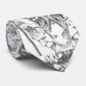 Cravate Le mal fait face au blanc noir de dessin (Roulé)