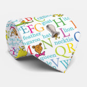 Cravate Le Motif ABC du Dr Seuss avec des mots (Roulé)