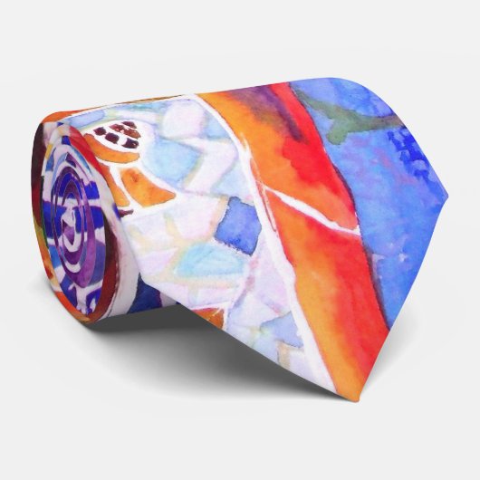 Cravate Le parc de Gaudi (Roulé)