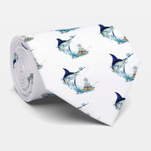 Cravate Le pélerin prend l'amorce (Roulé)