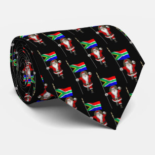 Cravate Le Père Noël Avec Le Drapeau De L'Afrique Du Sud