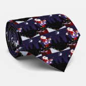 Cravate Le Père Noël Jouant de la guitare électrique (Roulé)