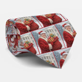 Cravate Le Père Noël Trump Avec Sac Cadeau (Roulé)