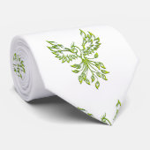 Cravate Le Phoenix vert se lève en blanc (Roulé)