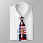 Cravate Le Président Donald Trump - drapeau des États-Unis (Attaché)