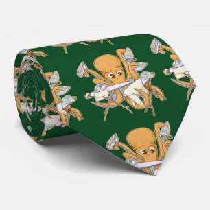 Cravate Le repassage des pieuvres, submergé par les corvée