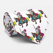 Cravate Le roi arthur medidiabolique chevalier et cheval (Roulé)