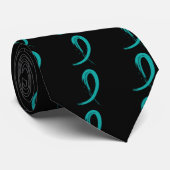 Cravate Le ruban turquoise A4 de Cancer ovarien (Roulé)