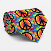 Cravate Le signe de paix avec teignent en nouant (Roulé)