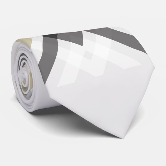 Cravate Le zigzag élégant à la mode Chevron vérifie l'or (Roulé)