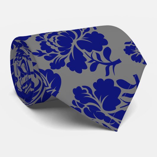 Cravate Leaves pattern.13.bw Grey BG (Roulé)