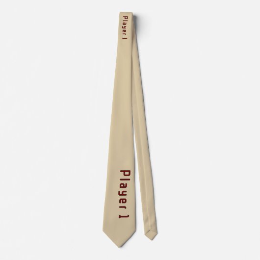 Cravate Lecteur 1 en rouge profond sur beige (Devant)