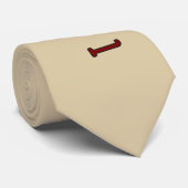 Cravate Lecteur 1 en rouge profond sur beige (Roulé)