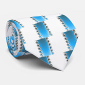 Cravate Leenece - fractale bleue (Roulé)