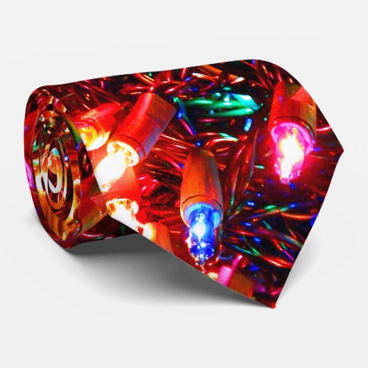 Cravate L'embrouillement allume Noël II (Roulé)