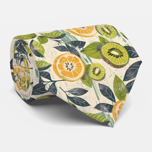 Cravate Lemon Kiwi Pattern Men's Necktie  (Roulé)