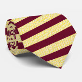 Cravate Lemon Yellow Burgundy Striped Neck Tie (Roulé)