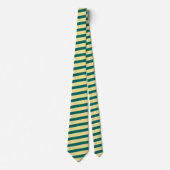 Cravate Lemon Yellow Emerald Green Striped Neck Tie (Devant)