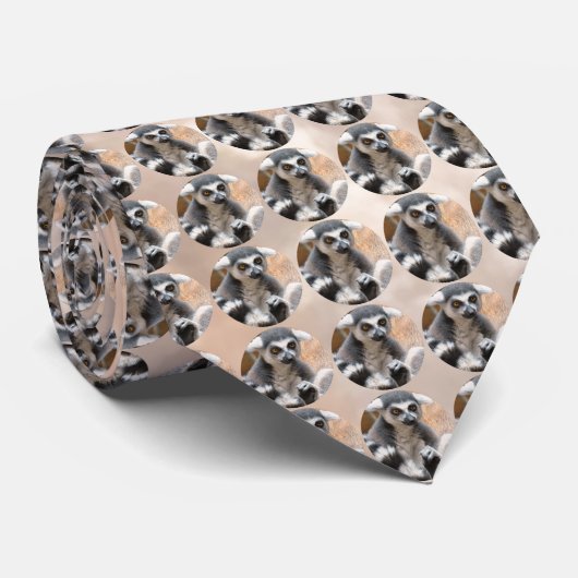 Cravate Lémur adorable (Roulé)