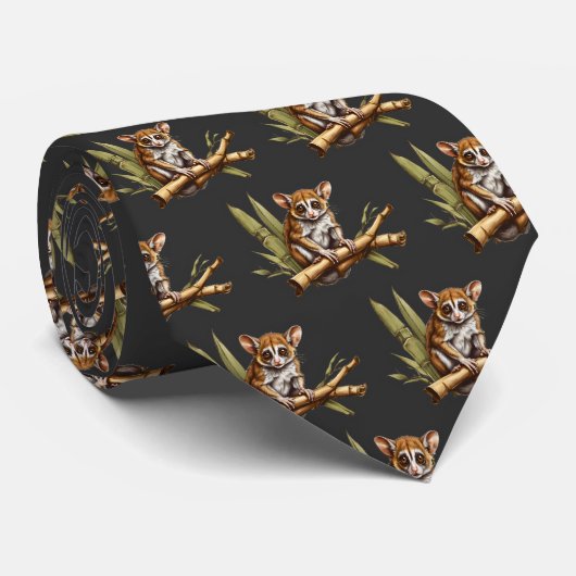 Cravate Lémur Brown obsédée (Roulé)