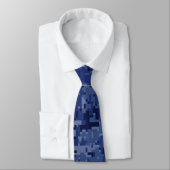 Cravate Leo Zodiac Sign on Navy Blue Digital Camouflage (Attaché)