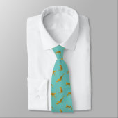 Cravate Leopard bleu turquoise (Attaché)