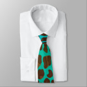Cravate Léopard Brown et Turquoise (Attaché)