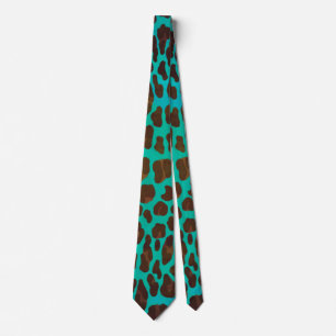 Cravate Léopard Brown et Turquoise
