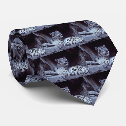 Cravate Léopard de neige (Roulé)