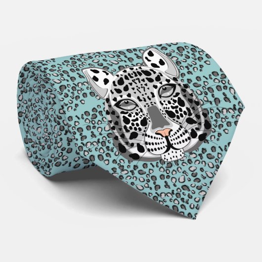Cravate Léopard de neige (Roulé)