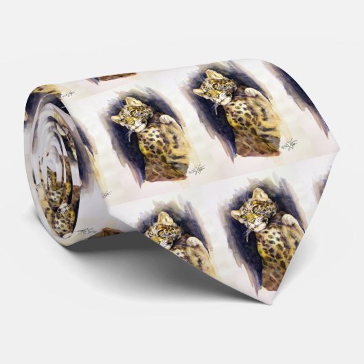 Cravate léopard des neiges (Roulé)
