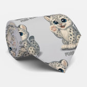 Cravate Léopard des neiges - Purr-ello (Roulé)