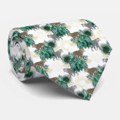 Cravate Léopard moderne et conception tropicale de feuille (Roulé)