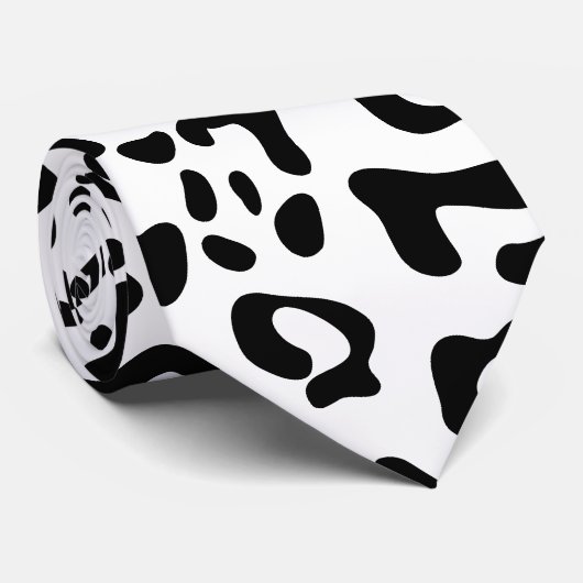 Cravate Léopard noir et blanc (Roulé)