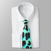 Cravate Léopard noir et Turquoise (Attaché)