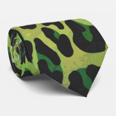 Cravate Léopard noir et vert (Roulé)