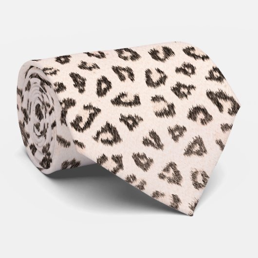Cravate léopard pâle (Roulé)