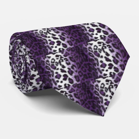 CRAVATE LÉOPARD POURPRE (Roulé)