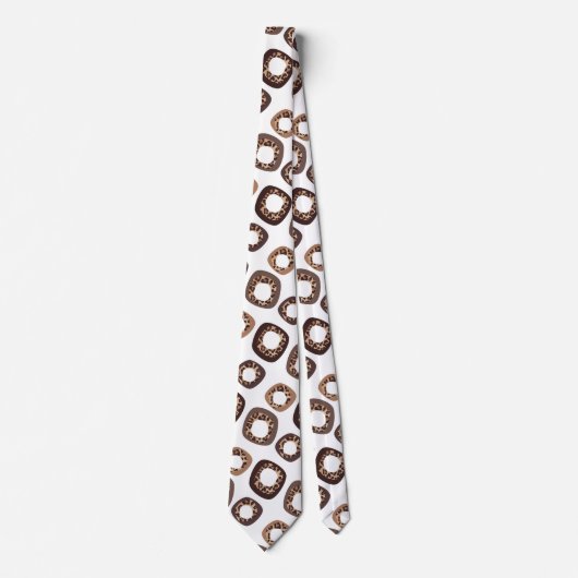 Cravate Leopard Print and Donut Pattern Tie (Devant)