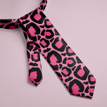 Cravate Leopard rose<br><div class="desc">cravate personnalisée Empreinte de léopard</div>