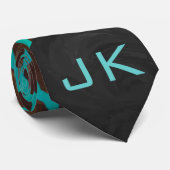 Cravate Léopard Turquoise et Brown (Roulé)