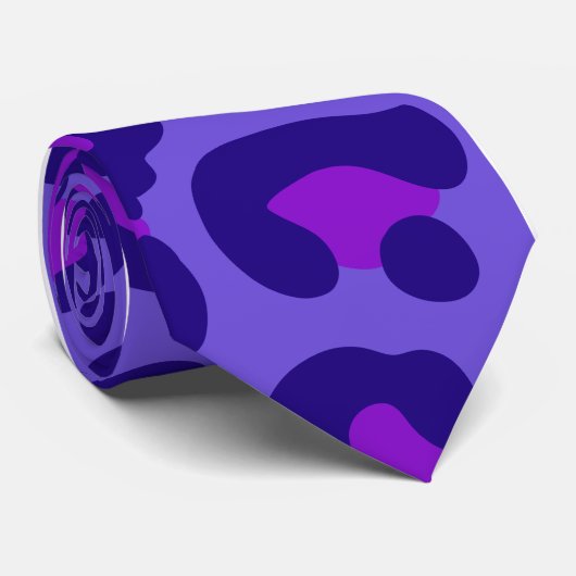 Cravate "Leopard violet électrique" (Roulé)