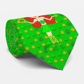 Cravate Leprechaun fille à tête rouge de St Pat's Day (Roulé)